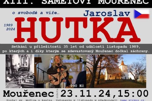 Na Sametovém Mouřenci zazpívá J. Hutka. Co se chystá na Vánoce?