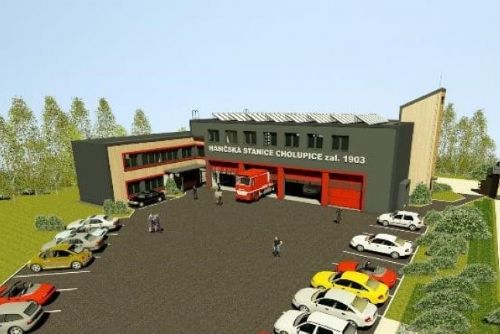 Cholupice staví novou hasičskou zbrojnici. Náklady mají dosáhnout 66,5 milionu korun