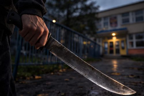 Muž s mačetou u školy v Nezvěsticích čelí obvinění z výtržnictví a vyhrožování