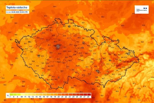 Praha zažila mimořádně teplou noc. Na severovýchodě metropole teplota neklesla pod 25,2 °C