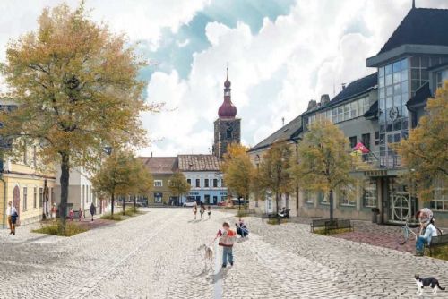 Bechyňovo náměstí v Přibyslavi čeká rekonstrukce: více zeleně, méně aut