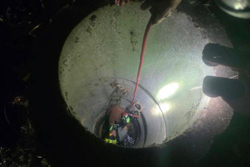 Fenka spadla ve Stodě do šest metrů hluboké skruže. Jako zázrakem se nezranila