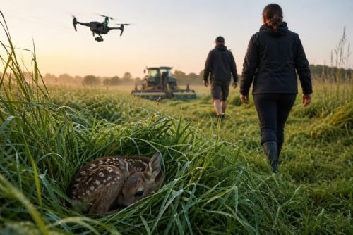 Na Plzeňsku začíná boj o srnčata. Dobrovolníci před sečením procházejí louky a nasazují drony