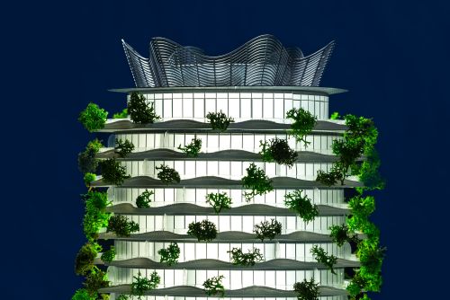 Projekt rozvlněné věže Evy Jiřičné - 80m, školka, 1000 bytů