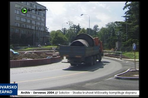 2004 – Sokolov: Stavba kruhové křižovatky komplikuje dopravu (TV Západ)