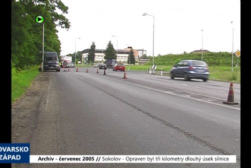 2005 – Sokolov: Opraven byl tři kilometry dlouhý úsek silnice (TV Západ)