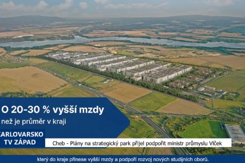 Cheb: Plány na strategický park přijel podpořit ministr průmyslu Vlček (TV Západ)