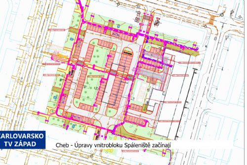Cheb: Úpravy vnitrobloku Spáleniště začínají (TV Západ)