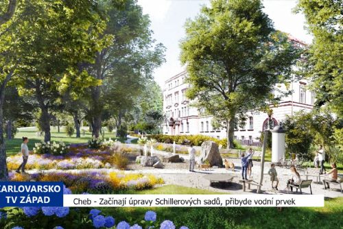 Cheb: Začínají úpravy Schillerových sadů, přibyde vodní prvek (TV Západ)