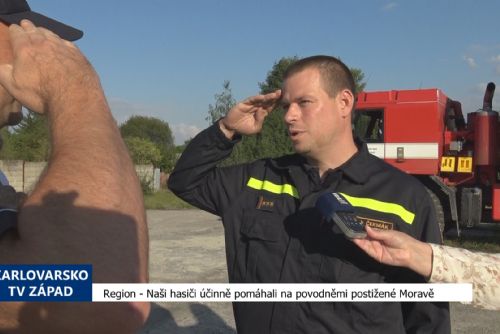 Region: Naši hasiči účinně pomáhali na povodněmi postižené Moravě (TV Západ)