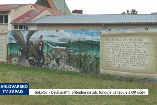 Sokolov: Další graffiti přibudou na zdi, funguje už tabule s QR kódy (TV Západ)