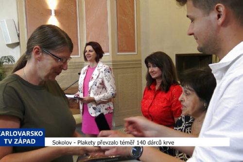 Sokolov: Plakety převzalo téměř 140 dárců krve (TV Západ)