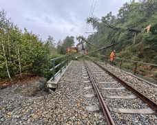 Spadlé stromy zastavily provoz na trati mezi Chebem a Plzní. Poškodily troleje, vlaky nabírají zpoždění